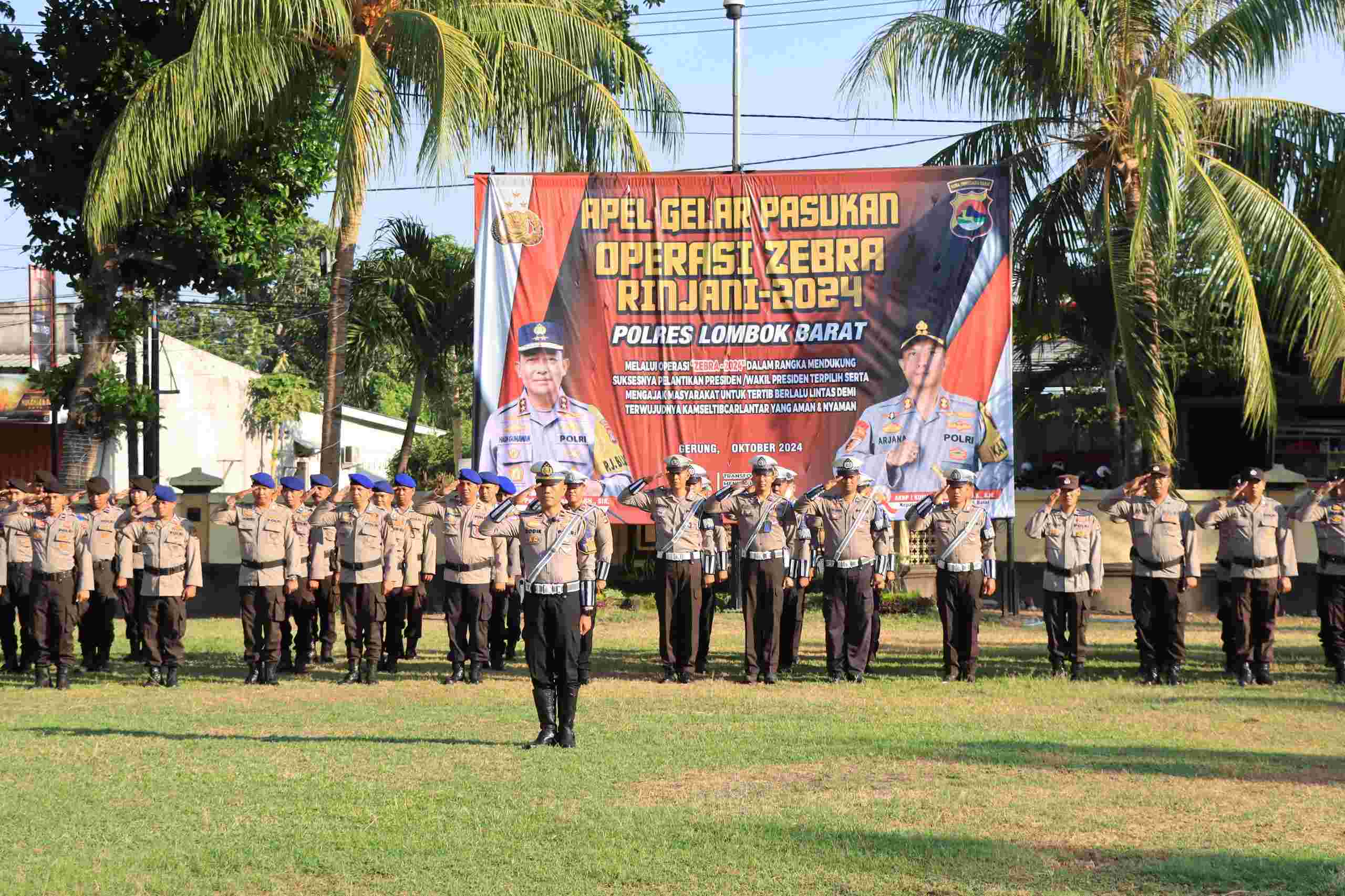 Apel Gelar Pasukan Operasi Zebra Rinjani 2024 di Polres Lombok Barat